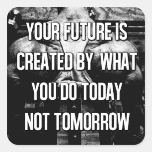 Pegatina Cuadrada Motivación de entrenamiento