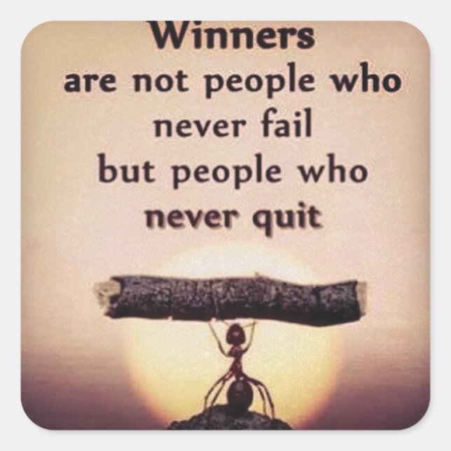 Pegatina Cuadrada Motivación de entrenamiento de gimnasio (Anverso)