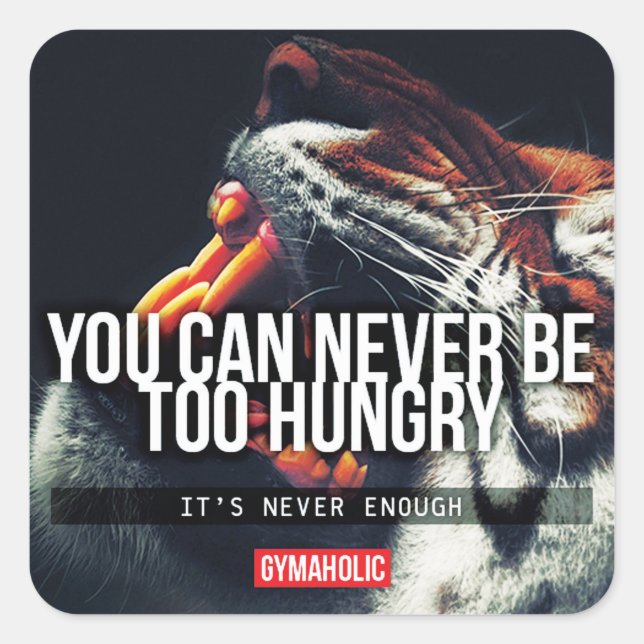 Pegatina Cuadrada Motivación de gimnasio (Anverso)