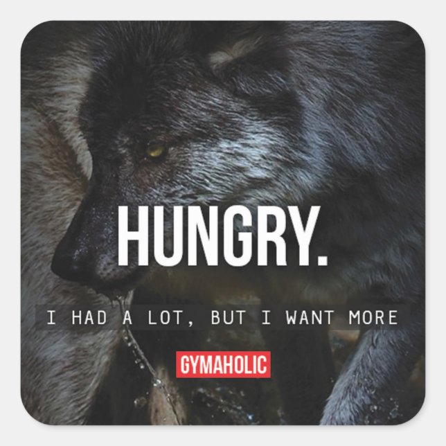 Pegatina Cuadrada Motivación de gimnasio (Anverso)