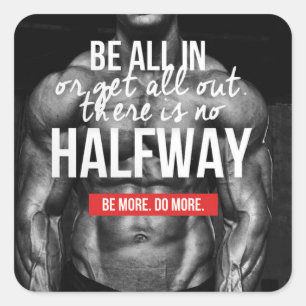 Pegatina Cuadrada Motivación de gimnasio