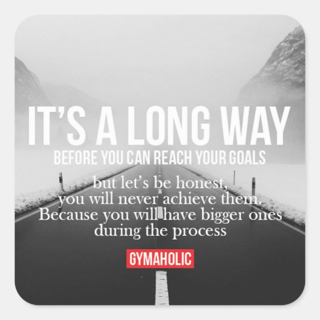 Pegatina Cuadrada Motivación de gimnasio (Anverso)