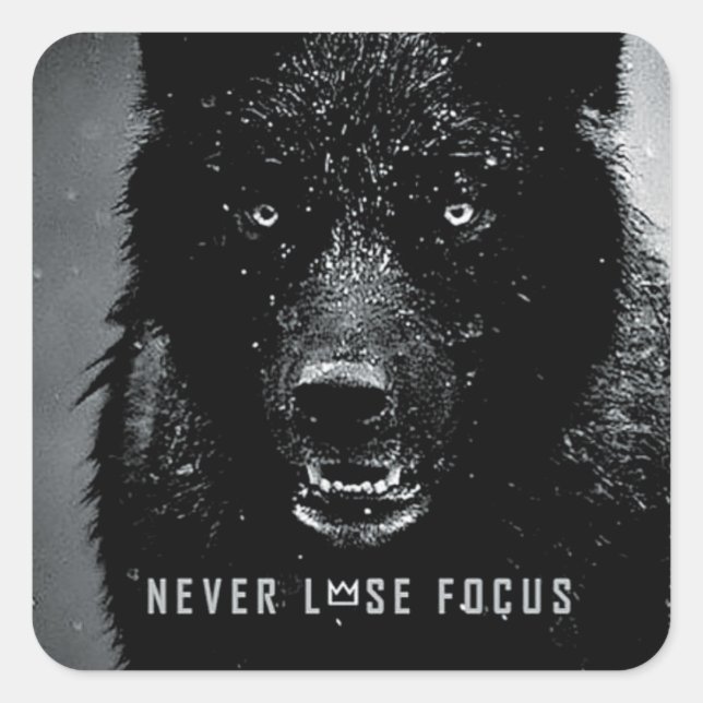 Pegatina Cuadrada Motivación de gimnasio (Anverso)