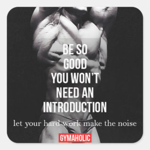 Pegatina Cuadrada Motivación de gimnasio y fitness - Construcción de