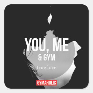 Pegatina Cuadrada Motivación de gimnasio y fitness - Construcción de