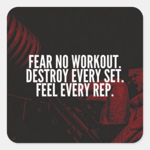 Pegatina Cuadrada Motivación de la preparación de bodybuilding