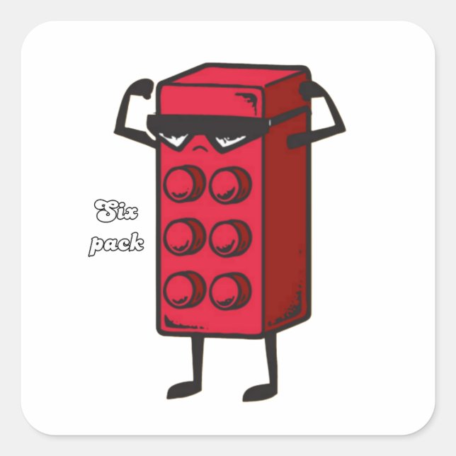 Pegatina Cuadrada Motivación de seis paquetes (Anverso)