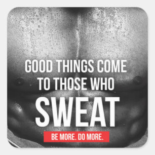 Pegatina Cuadrada Motivación del entrenamiento - Sudor