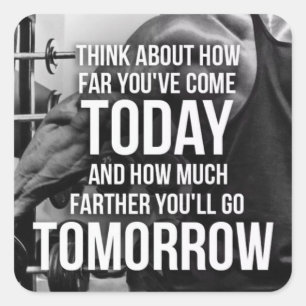 Pegatina Cuadrada Motivación del gimnasio