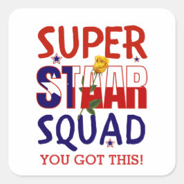 Pegatina Cuadrada Motivación del maestro del Día de Prueba de Texas