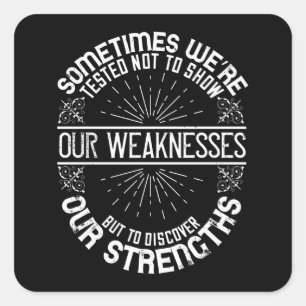 Pegatina Cuadrada Motivación - Descubre nuestras fortalezas