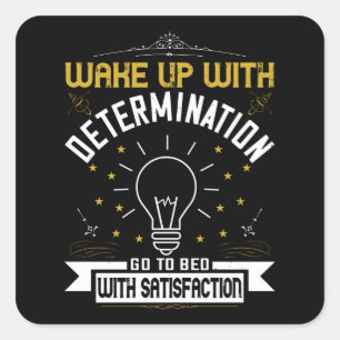 Pegatina Cuadrada Motivación - Despierten con determinación