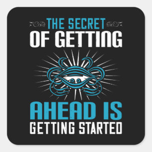Pegatina Cuadrada Motivación - El secreto de avanzar