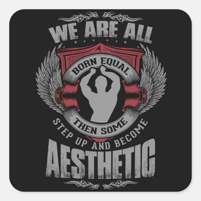 Pegatina Cuadrada Motivación física - Estética - Intensificación - Z (Anverso)