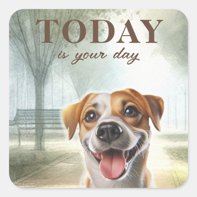 Pegatina Cuadrada Motivación inspiradora (Anverso)