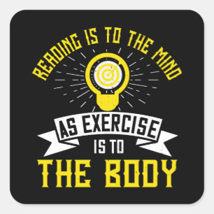 Pegatina Cuadrada Motivación - Leer es pensar