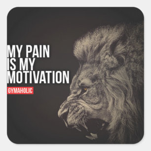 Pegatina Cuadrada Motivación para la construcción de cuerpos