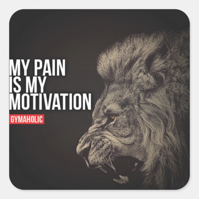 Pegatina Cuadrada Motivación para la construcción de cuerpos (Anverso)