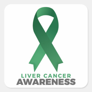 Pegatina Cuadrada Motivational Liver Cancer Awareness quotes sayings