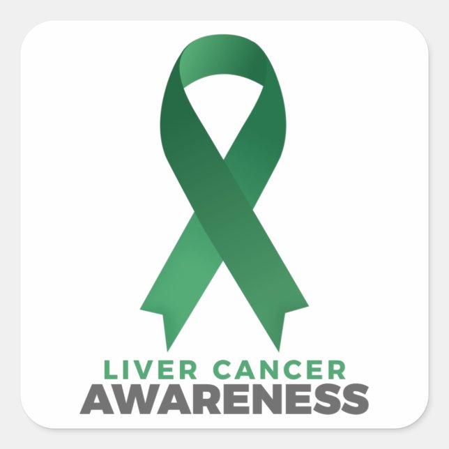 Pegatina Cuadrada Motivational Liver Cancer Awareness quotes sayings (Anverso)
