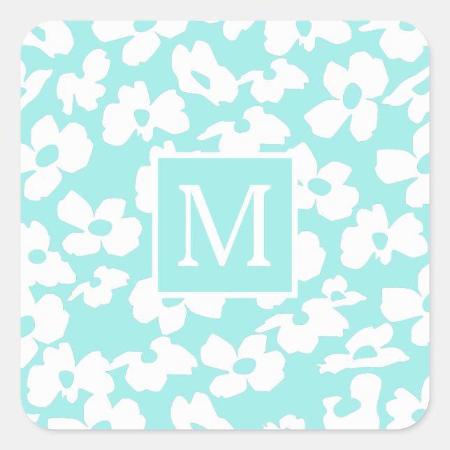 Pegatina Cuadrada Motivos florales de maderas doradas personalizado  (Anverso)