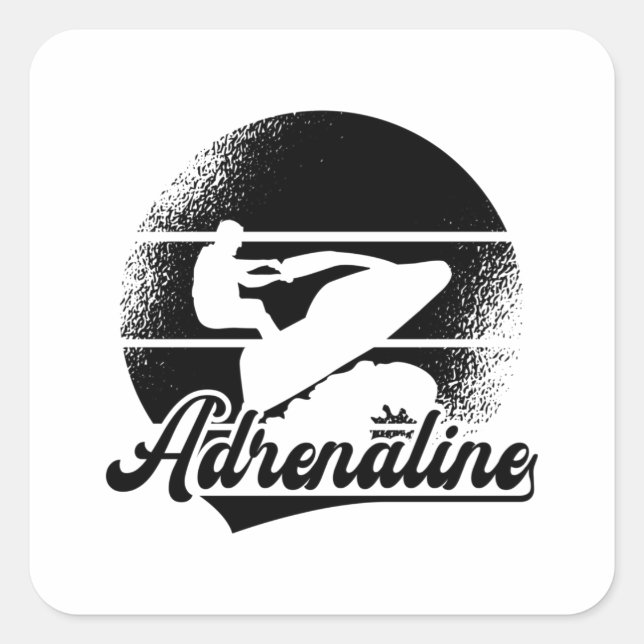 Pegatina Cuadrada Moto acuática Adrenalina Deportes acuáticos Jetski (Anverso)