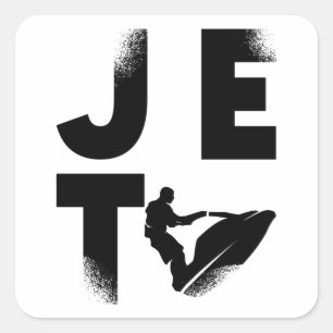 Pegatina Cuadrada Moto acuático Jetski