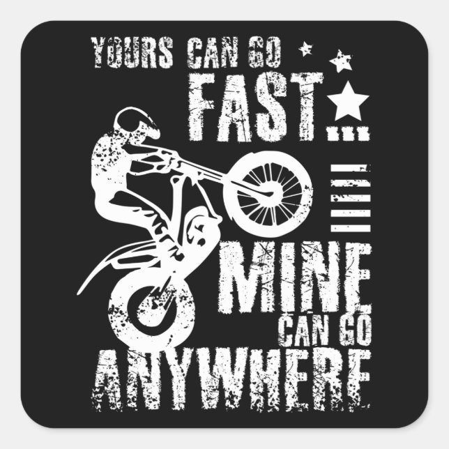 Pegatina Cuadrada Moto trial (Anverso)