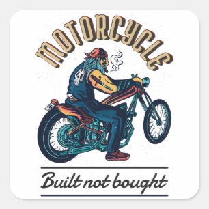 Pegatina Cuadrada Motocicleta no comprada