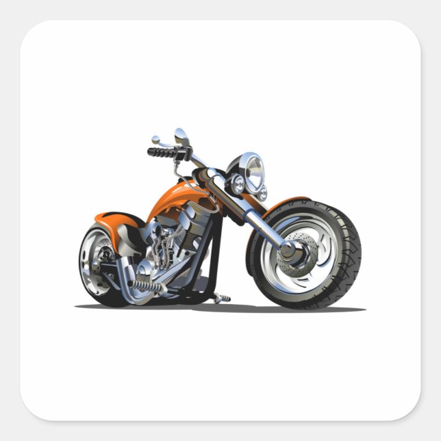 Pegatina Cuadrada motocicleta personalizado (Anverso)