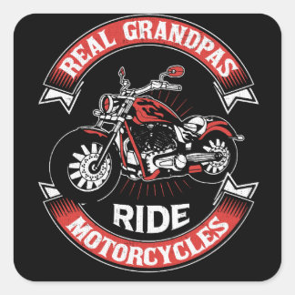 Pegatina Cuadrada Motocicletas Real Grandpas Ride