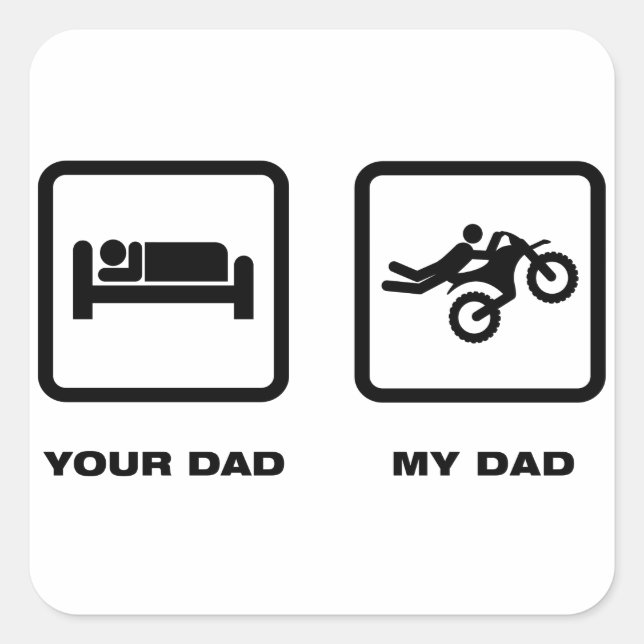 Pegatina Cuadrada Motocross (Anverso)