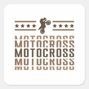Pegatina Cuadrada Motocross Bike Mootorcycle Dirt Funny Gift Idea