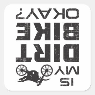 Pegatina Cuadrada Motocross Dirt Bike Motorcycle Funny Gift Idea