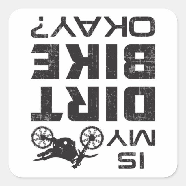 Pegatina Cuadrada Motocross Dirt Bike Motorcycle Funny Gift Idea (Anverso)