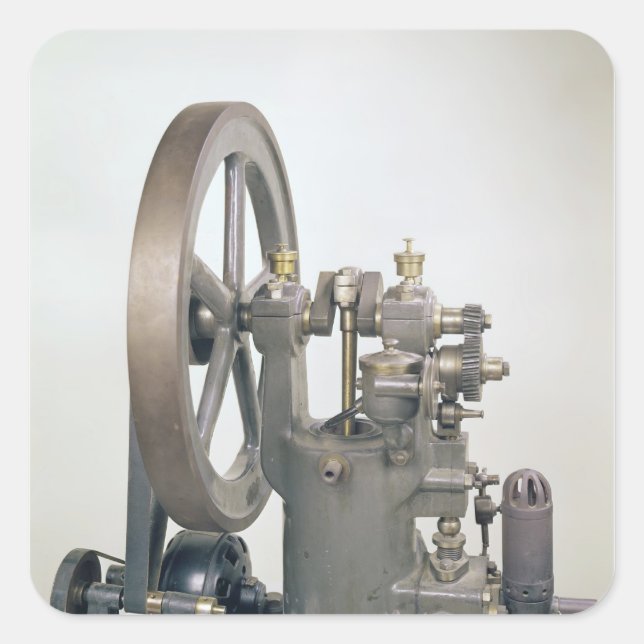 Pegatina Cuadrada Motor de combustión interna, 1876 (Anverso)