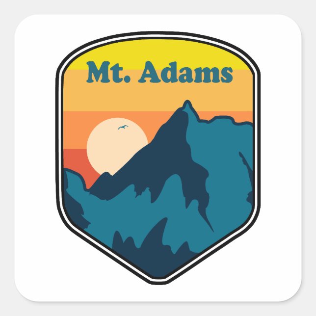 Pegatina Cuadrada Mount Adams New Hampshire Sunrise (Anverso)