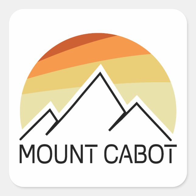 Pegatina Cuadrada Mount Cabot New Hampshire Retro (Anverso)