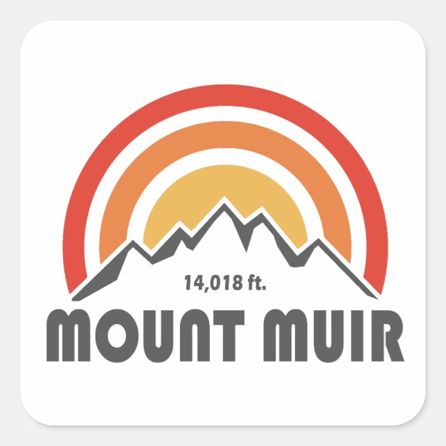Pegatina Cuadrada Mount Muir California (Anverso)