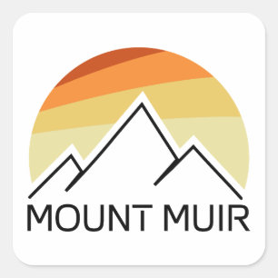 Pegatina Cuadrada Mount Muir California Retro