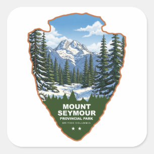 Pegatina Cuadrada Mount Seymour Provincial Park Arrowhead