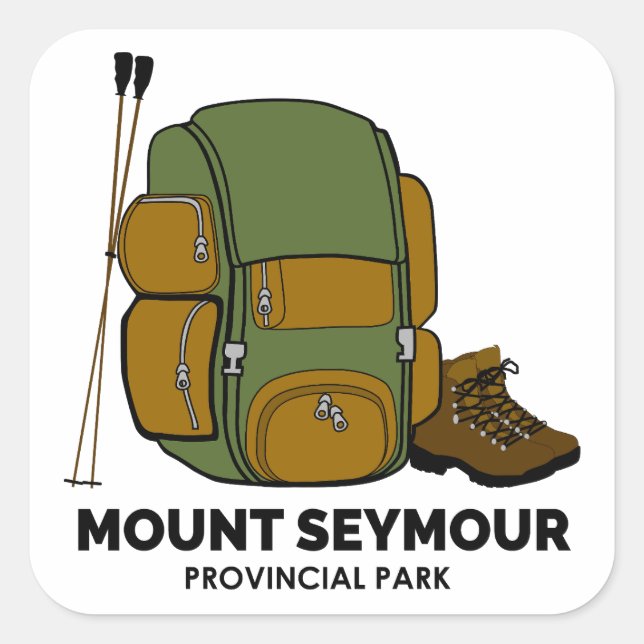 Pegatina Cuadrada Mount Seymour Provincial Park Backpack (Anverso)