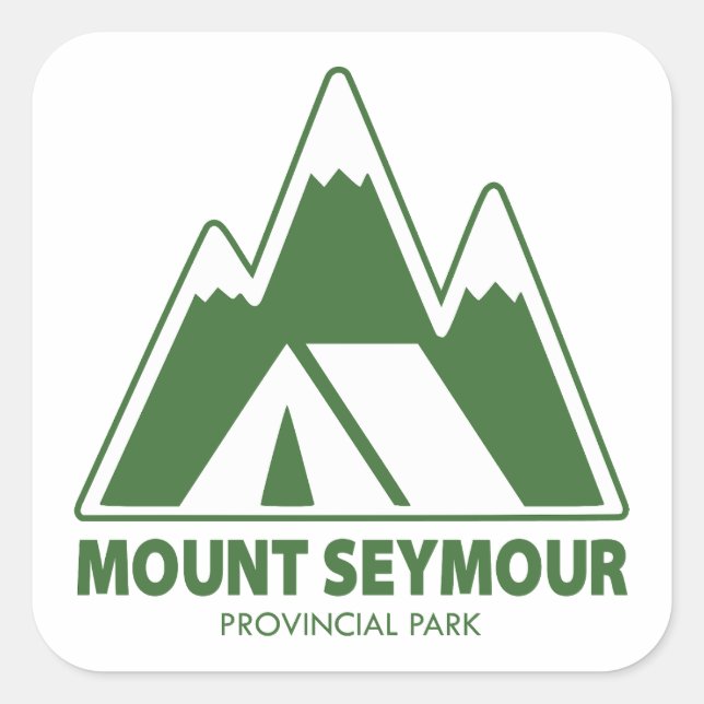 Pegatina Cuadrada Mount Seymour Provincial Park Mountains Camping (Anverso)