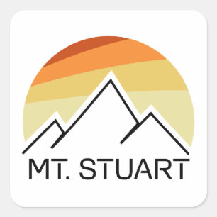 Pegatina Cuadrada Mount Stuart Washington Retro