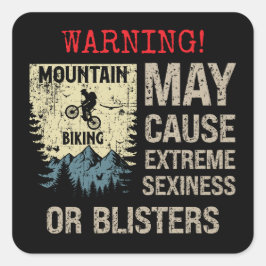 Pegatina Cuadrada Mountain biking funny sarcastic quote gift