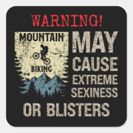 Pegatina Cuadrada Mountain biking funny sarcastic quote gift