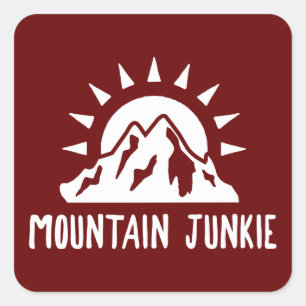 Pegatina Cuadrada Mountain Junkie