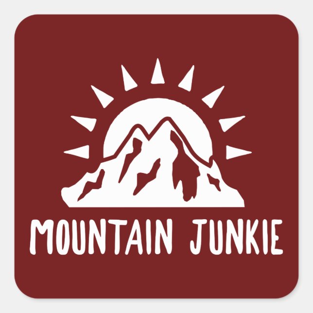 Pegatina Cuadrada Mountain Junkie (Anverso)