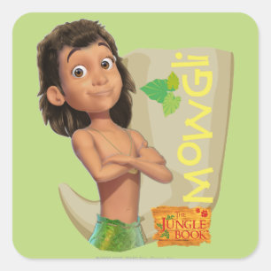 Pegatina Cuadrada Mowgli 1