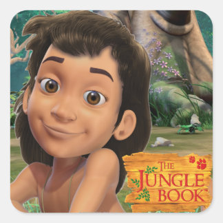 Pegatina Cuadrada Mowgli 4